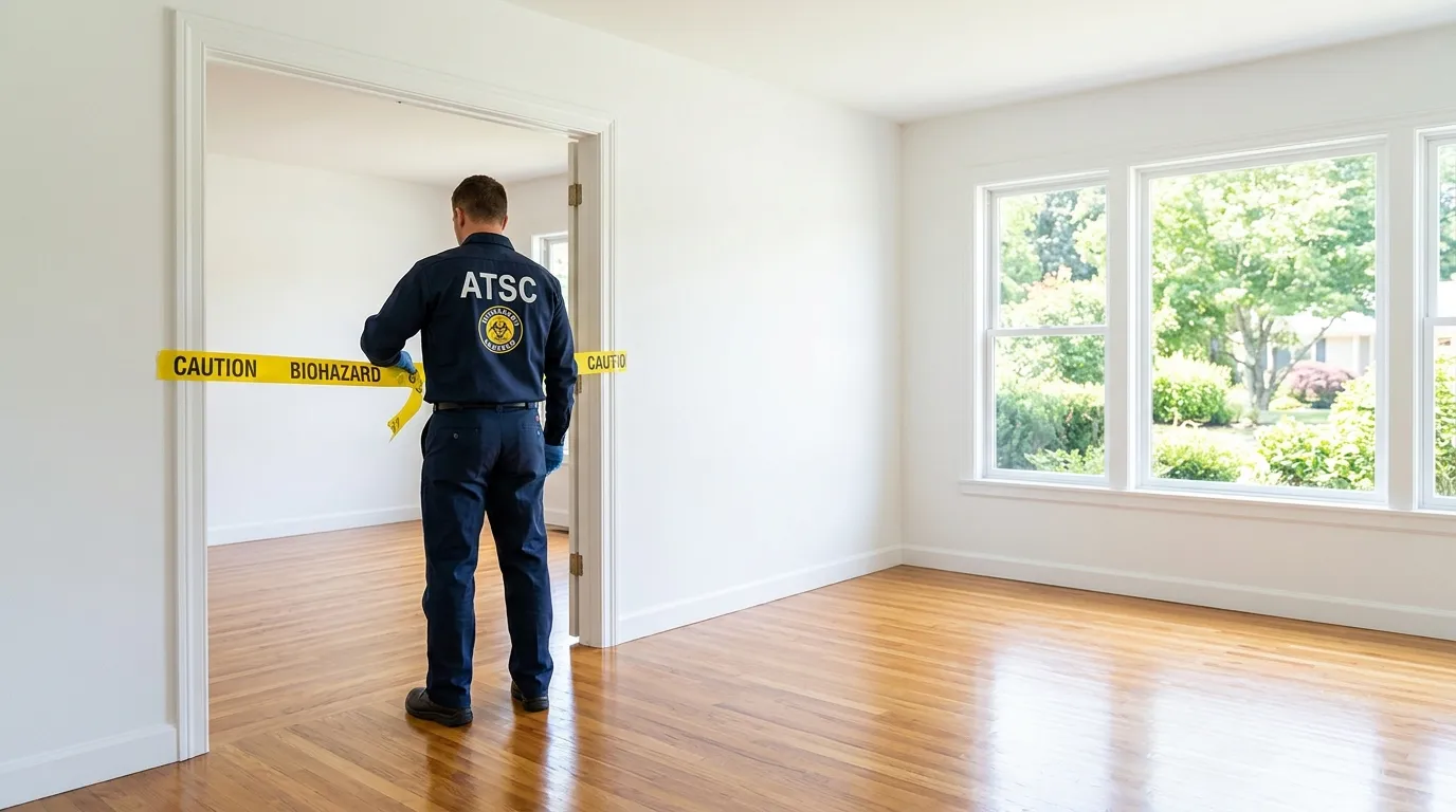 Certified biohazard cleanup crew performing Trauma Scene Cleanup in Attalla